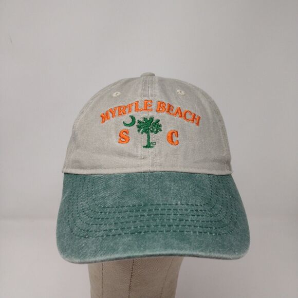 Shade Shack Men's Strapback Hat Gray Green Myrtle Beach South Carolina - Picture 2 of 10